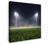 OnlyWow© Tableau De Jardin 70x70 cm Impressions Toiles Reproductions Décoration Moderne sur Mural Decoratifs Photo STA- Mât d'éclairage - Sports - Nuit