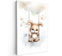 OnlyWow© Tableau De Jardin 80x120 cm Original Mur Decoration Balcon Murale Peinture Tableaux Terrasse Impression Art Mural Deco Décoratif Muraux Lapin - Bébé Animal - Enfants - Chambre de bébé