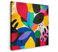 OnlyWow© Tableau De Jardin 90x90 cm Original Mur Decoration Balcon Murale Peinture Tableaux Terrasse Impression Art Mural Deco Décoratif Muraux Formes - Points - Coloré