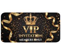 OnlyWow© Tapis Bain 120x60 cm Non Slip Bath Mat Douche Absorbant Toilette Decoration Antidérapant Lavable Accessoire Baignoire Innovant Invitation - VIP - Couronne - Or