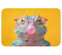 OnlyWow© Tapis Bain 60x40 cm Non Slip Bath Mat Douche Absorbant Toilette Decoration Antidérapant Lavable Accessoire Baignoire Innovant Caméléon - Chewing-Gum - Coloré