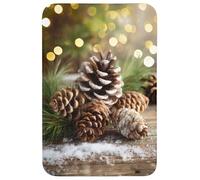 OnlyWow© Tapis Bain 60x90 cm Non Slip Bath Mat Douche Absorbant Toilette Decoration Antidérapant Lavable Accessoire Baignoire Innovant Pommes de pin - Esprit Noël - Marron - Vert