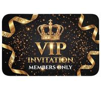 OnlyWow© Tapis Bain 80x50 cm Non Slip Bath Mat Douche Absorbant Toilette Decoration Antidérapant Lavable Accessoire Baignoire Innovant Invitation - VIP - Couronne - Or