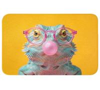 OnlyWow© Tapis Bain 80x50 cm Non Slip Bath Mat Douche Absorbant Toilette Decoration Antidérapant Lavable Accessoire Baignoire Innovant Caméléon - Chewing-Gum - Coloré