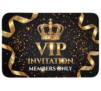 OnlyWow© Tapis Bain 90x60 cm Non Slip Bath Mat Douche Absorbant Toilette Decoration Antidérapant Lavable Accessoire Baignoire Innovant Invitation - VIP - Couronne - Or