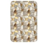 OnlyWow© Tapis Bain Non Slip Bath Mat Douche Absorbant Antidérapant Lavable | 40x60 cm - Rectangulaire - Accessoire Baignoire Innovant Mosaïque - Marbre - Or