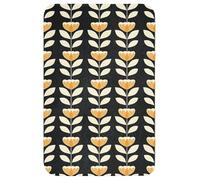 OnlyWow© Tapis Bain Rectangulaire 40x60 cm Non Slip Bath Mat Douche Absorbant Antidérapant Lavable Accessoire Baignoire Innovant Retro - Fleur - Noir - Jaune Ocre