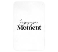 OnlyWow© Tapis Bain Rectangulaire 50x80 cm Non Slip Bath Mat Douche Absorbant Antidérapant Lavable Accessoire Baignoire Innovant Citations - Profite de Ton Moment - Blanc - Proverbe