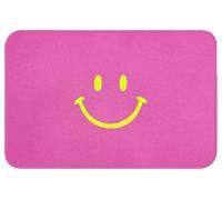 OnlyWow© Tapis Bain Rectangulaire 60x40 cm Non Slip Bath Mat Douche Absorbant Antidérapant Lavable Accessoire Baignoire Innovant Smiley - gaieté - Rose