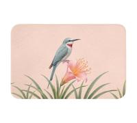 OnlyWow© Tapis Bain Rectangulaire 60x40 cm Non Slip Bath Mat Douche Absorbant Antidérapant Lavable Accessoire Baignoire Innovant Oiseau - Fleur - Nature - Rose
