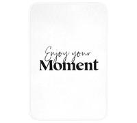 OnlyWow© Tapis Bain Rectangulaire 60x90 cm Non Slip Bath Mat Douche Absorbant Antidérapant Lavable Accessoire Baignoire Innovant Citations - Profite de Ton Moment - Blanc - Proverbe