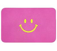 OnlyWow© Tapis Bain Rectangulaire 80x50 cm Non Slip Bath Mat Douche Absorbant Antidérapant Lavable Accessoire Baignoire Innovant Smiley - gaieté - Rose