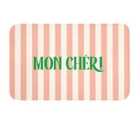 OnlyWow© Tapis Bain Rectangulaire 80x50 cm Non Slip Bath Mat Douche Absorbant Antidérapant Lavable Accessoire Baignoire Innovant Rose pâle - Vert - Rayures - Mon Chéri