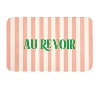 OnlyWow© Tapis Bain Rectangulaire 80x50 cm Non Slip Bath Mat Douche Absorbant Antidérapant Lavable Accessoire Baignoire Innovant Rose pâle - Vert - Rayures - Au Revoir