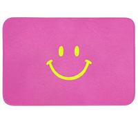 OnlyWow© Tapis Bain Rectangulaire 90x60 cm Non Slip Bath Mat Douche Absorbant Antidérapant Lavable Accessoire Baignoire Innovant Smiley - gaieté - Rose