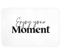 OnlyWow© Tapis Bain Rectangulaire 90x60 cm Non Slip Bath Mat Douche Absorbant Antidérapant Lavable Accessoire Baignoire Innovant Citations - Profite de Ton Moment - Blanc - Proverbe