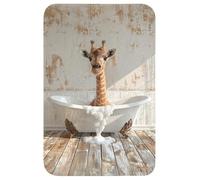 OnlyWow© Tapis De Bain 40x60 cm Douche Decoration Absorbant Antidérapant Lavable Non Slip Bath Mat Accessoire Baignoire Girafe - Vintage - Animaux