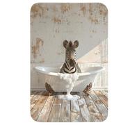 OnlyWow© Tapis De Bain 40x60 cm Douche Decoration Absorbant Antidérapant Lavable Non Slip Bath Mat WC Accessoire Baignoire Vintage - Zèbre - Animaux Sauvages