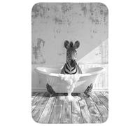 OnlyWow© Tapis De Bain 50x80 cm Douche Decoration Absorbant Antidérapant Lavable Non Slip Bath Mat Accessoire Baignoire Zèbre - Vie Sauvage - Vintage - Noir - Blanc