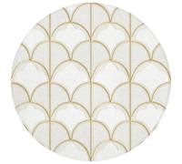 OnlyWow© Tapis De Bain 70x70 cm Douche Decoration Absorbant Antidérapant Lavable Non Slip Bath Mat WC Accessoire Baignoire Mosaïque - Arches - Or