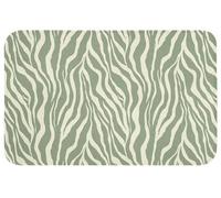 OnlyWow© Tapis De Bain 80x50 cm Douche Decoration Absorbant Antidérapant Lavable Non Slip Bath Mat Accessoire Baignoire Zèbre - Motif - Vert