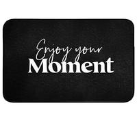OnlyWow© Tapis De Bain 80x50 cm Douche Decoration Absorbant Antidérapant Lavable Non Slip Bath Mat WC Accessoire Baignoire Citations - Profite Ton Moment - Proverbe - Noir