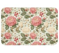 OnlyWow© Tapis De Bain 90x60 cm Douche Decoration Absorbant Antidérapant Lavable Non Slip Bath Mat Accessoire Baignoire Classique - Botanique - Multicolore