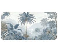 OnlyWow© Tapis De Bain Rectangulaire 120x60 cm Douche Decoration Absorbant Antidérapant Lavable Non Slip Bath Mat Accessoire Baignoire Jungle - Moderne - Bleu - Vert