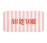 OnlyWow© Tapis De Bain Rectangulaire 120x60 cm Douche Decoration Absorbant Antidérapant Lavable Non Slip Bath Mat Accessoire Baignoire Rose pâle - Rouge - Rayures - Au Revoir