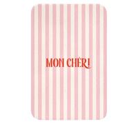 OnlyWow© Tapis De Bain Rectangulaire 40x60 cm Douche Decoration Absorbant Antidérapant Lavable Non Slip Bath Mat Accessoire Baignoire Rose pâle - Rouge - Rayures - Mon Chéri