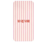 OnlyWow© Tapis De Bain Rectangulaire 60x120 cm Douche Decoration Absorbant Antidérapant Lavable Non Slip Bath Mat Accessoire Baignoire Rose pâle - Rouge - Rayures - Au Revoir
