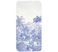 OnlyWow© Tapis De Bain Rectangulaire 60x120 cm Douche Decoration Absorbant Antidérapant Lavable Non Slip Bath Mat Accessoire Baignoire Tropical - Jungle - Bleu