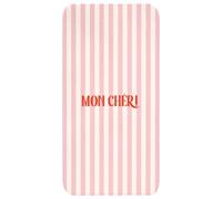 OnlyWow© Tapis De Bain Rectangulaire 60x120 cm Douche Decoration Absorbant Antidérapant Lavable Non Slip Bath Mat Accessoire Baignoire Rose pâle - Rouge - Rayures - Mon Chéri