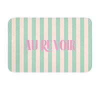 OnlyWow© Tapis De Bain Rectangulaire 60x40 cm Douche Decoration Absorbant Antidérapant Lavable Non Slip Bath Mat Accessoire Baignoire Rose - Vert - Rayures - Au Revoir