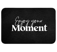 OnlyWow© Tapis De Bain Rectangulaire 60x40 cm Douche Decoration Absorbant Antidérapant Lavable Non Slip Bath Mat Accessoire Baignoire Citations - Profite Ton Moment - Proverbe - Noir