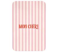 OnlyWow© Tapis De Bain Rectangulaire 60x90 cm Douche Decoration Absorbant Antidérapant Lavable Non Slip Bath Mat Accessoire Baignoire Rose pâle - Rouge - Rayures - Mon Chéri