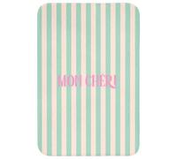 OnlyWow© Tapis De Bain Rectangulaire 60x90 cm Douche Decoration Absorbant Antidérapant Lavable Non Slip Bath Mat Accessoire Baignoire Rose - Vert - Rayures - Mon chéri