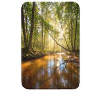 OnlyWow© Tapis De Bain Rectangulaire 60x90 cm Douche Decoration Absorbant Antidérapant Lavable Non Slip Bath Mat Accessoire Baignoire Forêt - Ruisseau - Lumière du Soleil - Nature - Vert