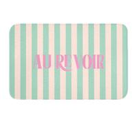 OnlyWow© Tapis De Bain Rectangulaire 80x50 cm Douche Decoration Absorbant Antidérapant Lavable Non Slip Bath Mat Accessoire Baignoire Rose - Vert - Rayures - Au Revoir