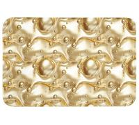OnlyWow© Tapis De Bain Rectangulaire 90x60 cm Douche Decoration Absorbant Antidérapant Lavable Non Slip Bath Mat Accessoire Baignoire Liquide - Gouttes - Or