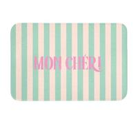 OnlyWow© Tapis De Bain Rectangulaire 90x60 cm Douche Decoration Absorbant Antidérapant Lavable Non Slip Bath Mat Accessoire Baignoire Rose - Vert - Rayures - Mon chéri