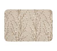 OnlyWow© Tapis De Bain Rectangulaire 90x60 cm Douche Decoration Absorbant Antidérapant Lavable Non Slip Bath Mat Accessoire Baignoire Coton - Nature - Taupe