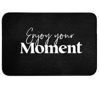 OnlyWow© Tapis De Bain Rectangulaire 90x60 cm Douche Decoration Absorbant Antidérapant Lavable Non Slip Bath Mat Accessoire Baignoire Citations - Profite Ton Moment - Proverbe - Noir