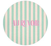 OnlyWow© Tapis De Bain Rond 70x70 cm Douche Decoration Absorbant Antidérapant Lavable Non Slip Bath Mat Accessoire Baignoire Rose - Vert - Rayures - Au Revoir