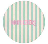 OnlyWow© Tapis De Bain Rond 70x70 cm Douche Decoration Absorbant Antidérapant Lavable Non Slip Bath Mat Accessoire Baignoire Rose - Vert - Rayures - Mon chéri
