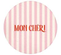 OnlyWow© Tapis De Bain Rond 70x70 cm Douche Decoration Absorbant Antidérapant Lavable Non Slip Bath Mat Accessoire Baignoire Rose pâle - Rouge - Rayures - Mon Chéri