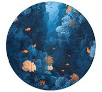 OnlyWow© Tapis De Douche 70x70 cm Bain Decoration Absorbant Antidérapant Lavable Non Slip Bath Mat WC Accessoire Baignoire Récif corallien - Poissons - Océan - Bleu