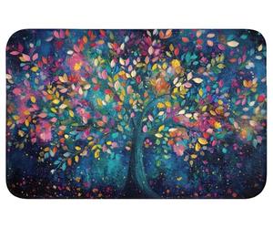 OnlyWow© Tapis De Douche Bain Decoration Absorbant Antidérapant Lavable Non | 60x40 cm - Rectangulaire - Slip Bath Mat Accessoire Baignoire Coloré - Arbre - Magique - Abstrait