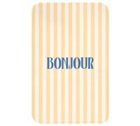 OnlyWow© Tapis De Douche Rectangulaire 50x80 cm Bain Decoration Absorbant Antidérapant Lavable Non Slip Bath Mat Accessoire Baignoire Bleu - Jaune - Rayures - Bonjour