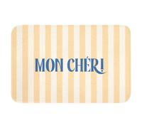OnlyWow© Tapis De Douche Rectangulaire 60x40 cm Bain Decoration Absorbant Antidérapant Lavable Non Slip Bath Mat Accessoire Baignoire Bleu - Jaune - Rayures - Mon Chéri